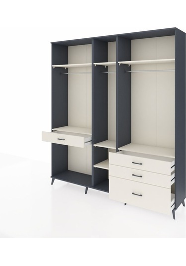 Hyperion Dolap 7 Raflı 4 Çekmeceli 3 Askılı 220x44x243 Antrasit-aytaşı/aytaşı Aytası/aytası Hyperion Dolap 7 Raflı 4 Çekmeceli 3 Askılı 220x44x243 Antrasit-aytaşı/aytaşı Aytası/aytası