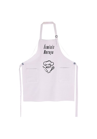 Mutfak Önlüğü Kişiye Ve İsme Özel Nakışlı Mutfak Önlüğü Şef 2 Farklı Renkler Gri