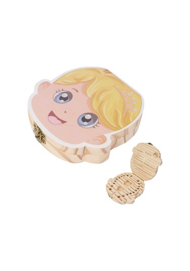 Yunboo Kız Bebekler İçin Ahşap Diş Kutusu - Renkli Boyalı, Doğal Ahşap, Uzun Süreli Saklama, Büyüme Anı Koruyucu