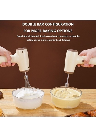 Pazly Cbtx Kablosuz Mini Mikser, Renk: Haki 5 Vites, Çift Çubuk Küçük Mutfak Aidesi Çok Renkli