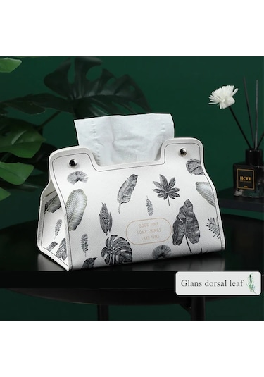 I-1 Adet Deri Doku Kutusu İskandinav Araba Doku Kutusu Ins Ev Oturma Odası Dekorasyon Yatak Odası Mutfak Masaüstü Saklama Kutusu Peçete Tutucu