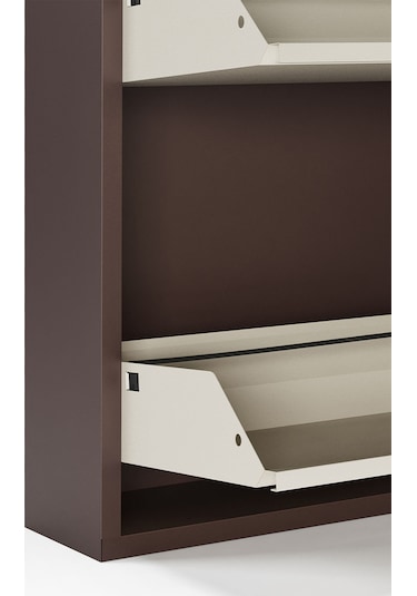 Ceha  Kilitli 5'li Metal Ayakkabılık - Kahve/krem K.AYK-5 /AB8317-AB1013/KL Kahverengi