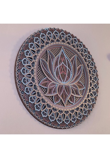 Neevoyu 30x30cm Metal Duvar Sanatı Mandala - Oturma Odası Dekorasyonu, Dayanıklı Metal Heykel, Ev İçi Zenginleştirici