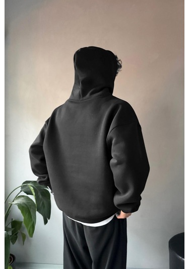 Flaw Basic Oversize Hoodie Siyah Sİyah
