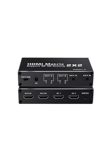 Gplus 4KMX222 2x2 Matrix Switch Splitter HDMI 2.0 4K 2160P HDR