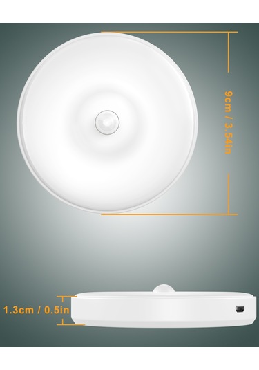 Xiyyadms Usb Şarjlı Manyetik Hareket Sensörlü Gece Lambası, Otomatik Açma/kapatma, 3 Mod, Beyaz Işık, 2 Adet Paket - Dolap, Yatak Odası, Koridor İçin Beyaz