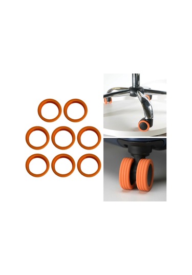 Homyl 8 Adet Bagaj Tekerlekleri Kapakları 2.09 '' Çap Turuncu Turuncu