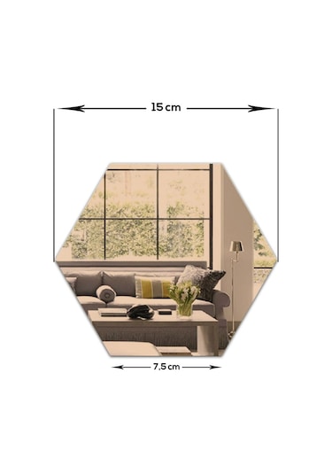 Ayna | Bronz Ayna | 30'Lu Takım Altıgen Ayna Bronz