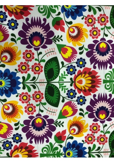 Botanik Çiçek Desenli Dijital Baskılı Kumaş