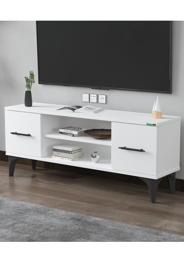 Garaj Home Raflı Tv Sehbası Beyaz Çok Renkli