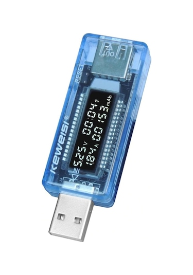 Keweisi Voltmetre Ampermetre USB Şarj Kapasitesi Test Cihazı
