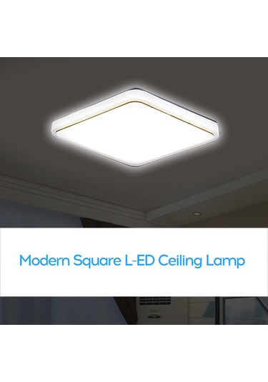 Kare L-ed Tavan Lambası Ac220-v Beyaz Renk Mutfak Balkon Gümüş Gümüş