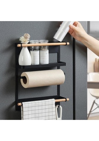Mıknatıs Buzdolabı Raf Kağıt Havlu Rulo Tutucu Manyetik Depolama Raf Baharat Asmak Raf Dekoratif Metal Raf Mutfak Organizatör Depolama Tutucular & Amp Raflar 3