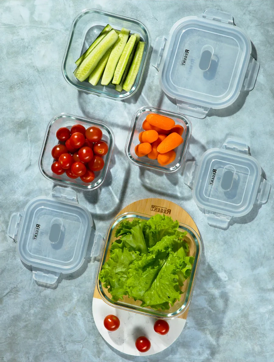 Regent İnox Kapaklı Cam Yemek Kabı 443601006 Beyaz