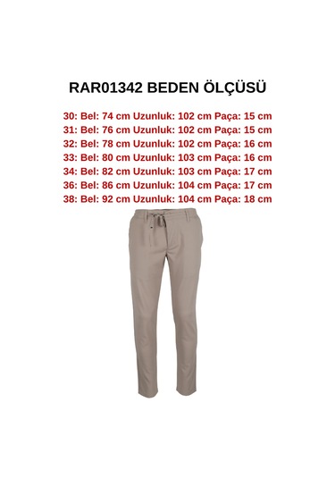 Erkek Jogger Pantolon Bel Bağcıklı Dar Kesim Rar01342 Krem