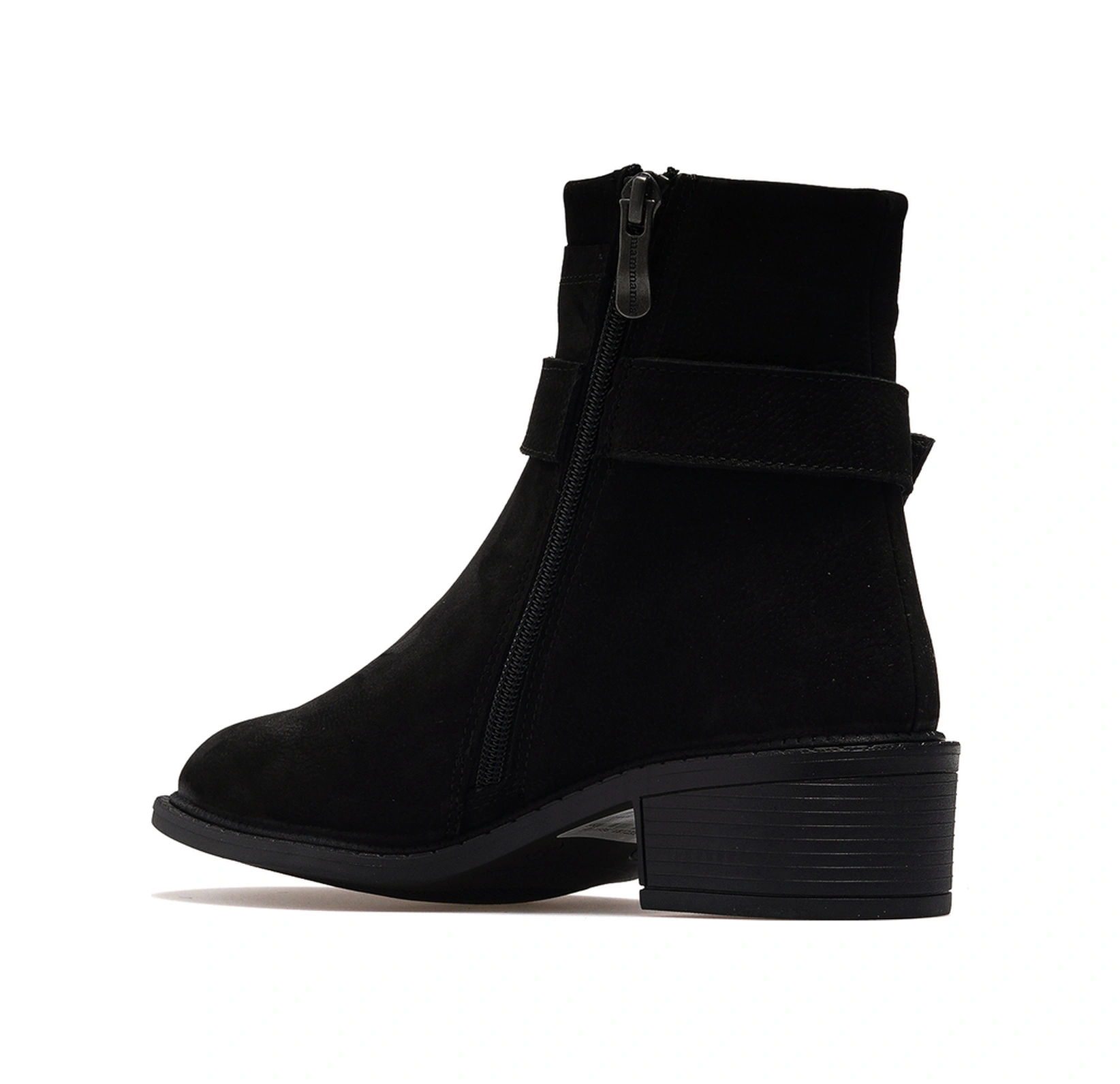 Mammamia Kadın Hakiki Deri Topuklu Günlük Bot 25k D25kb-8075 Z Siyah Nubuk Siyah Nubuk