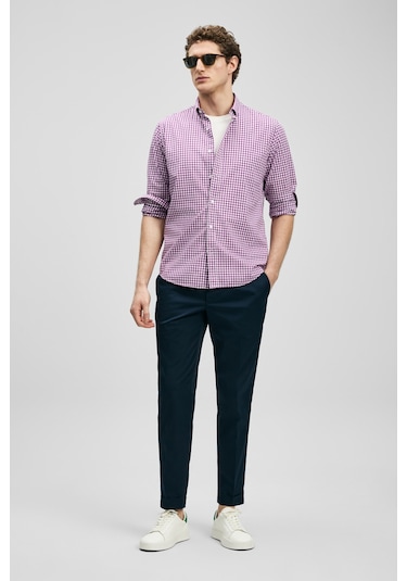 Lufian Marco Erkek Basic Gömlek Regular Fit Mor Mor 111010653100850 Mor
