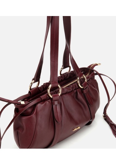 Hotiç Kadın Deri Bordo Yumuşak Dokulu Bowling Omuz Çantası 03cah316710a780 03cah316710a780 Bordo
