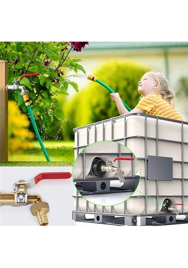 Ulzyvf İbc Konteyner 1/2 İnç Pirinç Ibc Tankı Aksesuarları S60x6 Su Deposu 1000l Ibc Adapte İçin