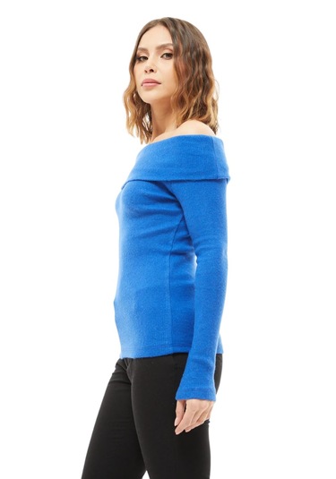 Madonna Yaka Kaşkorse Bluz Saks