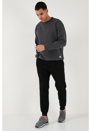 Buratti Regular Fit Bisiklet Yaka Şardonlu 2'Li Paket Erkek Sweat 5905255S2 Antrasit-Antrasit