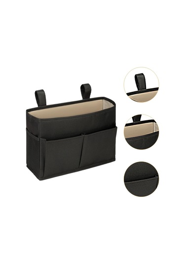 Homyl Dergi Için Başucu Caddy Asılı Yatak Düzenleyici Hafif Siyah