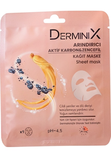 Derminix Aktif Karbon & Zencefil Arındırıcı Kağıt Yüz Maskesi