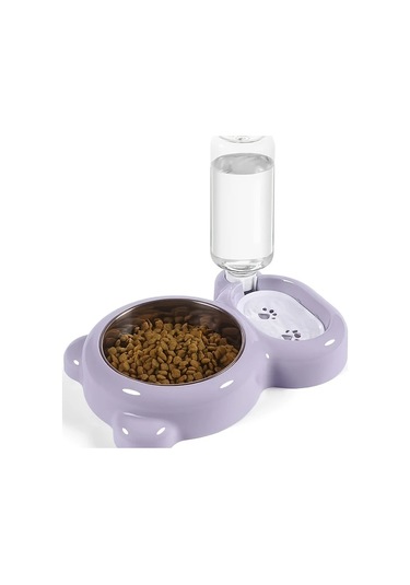 Honeybeeshop Mor Rengi Evcil Hayvanınızı Susuz Bırakmayacak Çift Kase Seti Ve Otomatik Su Dispenseri