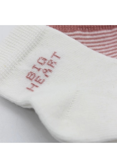Bistyle Big Heart Penye Soket Çorap 2'li Bs10117 Pudra Pudra