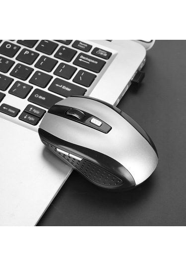 Ximistore9 Gümüş 6 Tuşlu Kablosuz Fare - Ergonomik Tasarım, 800-1600 Dpı Ayarlanabilir, 10m Alım Mesafesi, Optik Konumlandırma Pil Yok