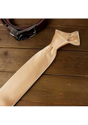 Tezzgelsin Erkek Saten Kravat ve Mendil Set Dore Hardal