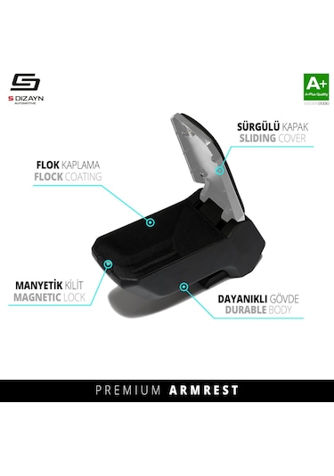 Renault Megane 3 Abs Vidalı Kol Dayama Kolçak Gri 2012-2016 A+kalite