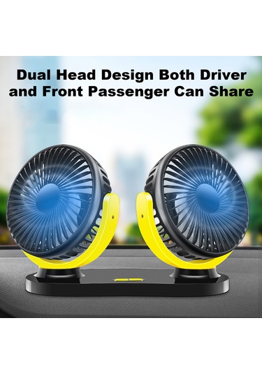 Youtek Dual Head 360 Döner Usb Fan - 3 Hızlı, Sessiz, Araç/ofis/masaüstü - 5v 10w R-8037