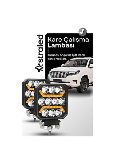 Oto Çalışma Lambası 4 İnç 12-24v Drl Sarı 2 Mod Flash Traktör Tır Kamyon Tekne Projektör Sis Farı