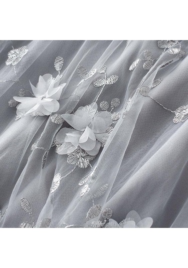 Lüks Kadın Etekler Kore Tarzı Moda Elastik Bel Aplikler Nakış Çiçek Örgü Etek Uzun Gazlı Bez Balo Etek Pembe