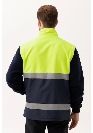 Pendula Mont - Soğuk Havalara Uygun Reflektörlü İş Montu Yüksek Görünürlük F.sarı--lacivert