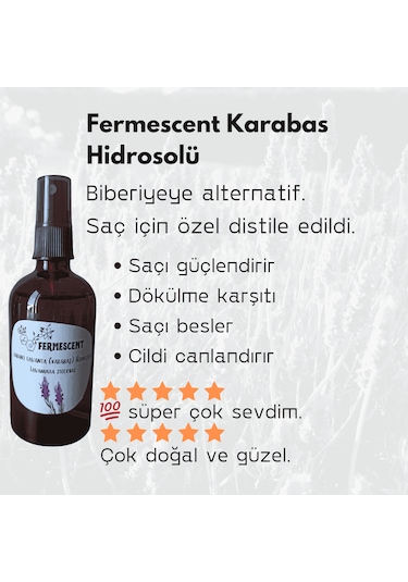 Fermescent Yabani Lavanta Karabaş Hidrosolü Suyu -100 ML