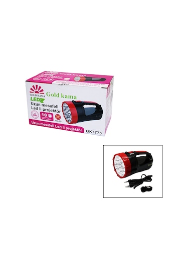 15 Led Fiş Şarjlı El Feneri Rojektör Gk-7775 4764 Çok Renkli