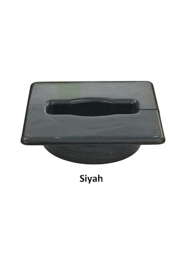 Adilon Masaüstü Kablo Kanalı Deliği Kapağı, Kare, Siyah 6 Cm