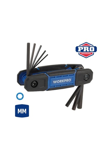Workpro Wp222028 8 Parça Cr-v Metrik Çakı Tipi Profesyonel Allen Anahtar Takımı