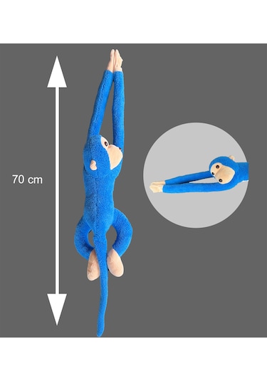 Peluş Maymun. Elleri Yapışabilen Uyku Ve Oyun Arkadaşı -70 Cm Mor