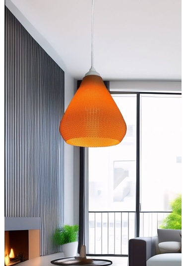 Modern Sarkıt Örme Tasarım Avize Orta Boy Kahve Salon Oturma Odası Çalışma Odası Vegan Pla Çok Renkli