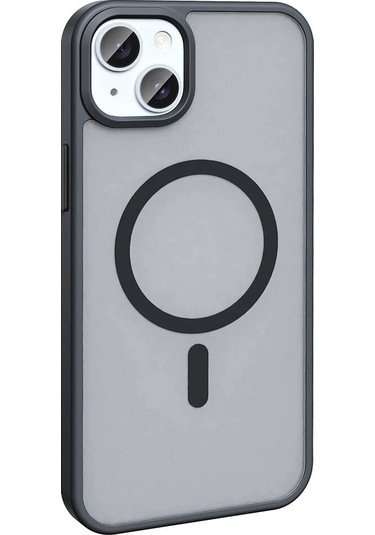 iPhone Uyumlu 13 Kılıf Magsafe Şarj Özellikli Mat Arka Yüzey Redclick Sio Kapak - Siyah
