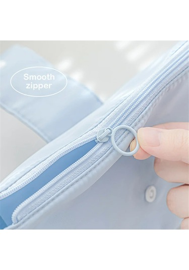 Aubyhe Geniş Kabinli Kumaş Kalem Kutusu, Çok Bölmeli, Dikey Fermuar İle Genişletilebilir, Öğrenci Okul Malzemesi, Seyahat/makyaj Kutusu - Lacivert Blue