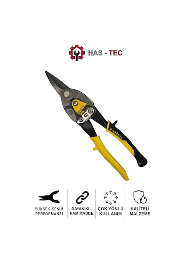Köşebent Makası Sağ Kesim, Endüstriyel Çelik Bıçak, Ergonomik Sarı-siyah Sap
