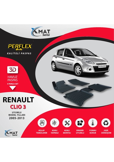 PASPAS 3D HAVUZLU X-MAT CLIO 3 HB 2005-2013 - PERFLEX PXM-RN03