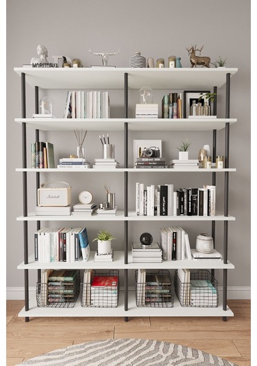 Çevir Kur 150 Cm Beyaz Kitaplık Beyaz