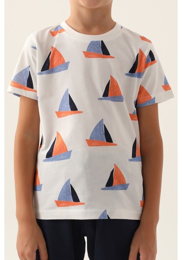 Rolypoly Boat Krem Erkek Çocuk Bermuda Takım 5274-42919 Krem