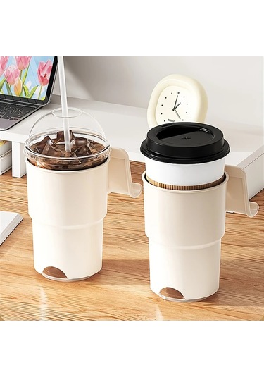 Dashanshop Orange 2'li Paket Devrilmez Bardak Tutucu, Vakuzlu Ve Masalar İçin Taşınabilir Askı Turuncu