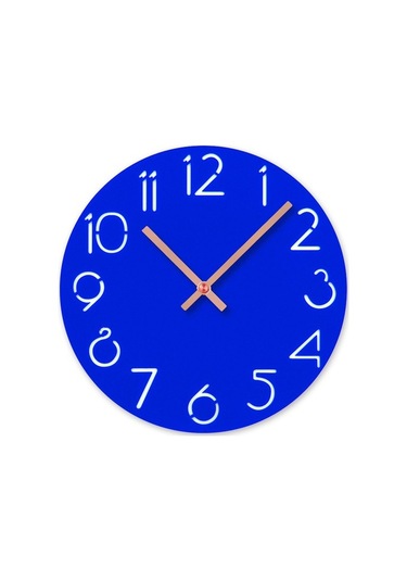 Goldenqian Akrilik Karikatür Numarası Duvar Saati Ev Dekorasyonu Sessizlik Saati, Mavi H6u5hb Mavi